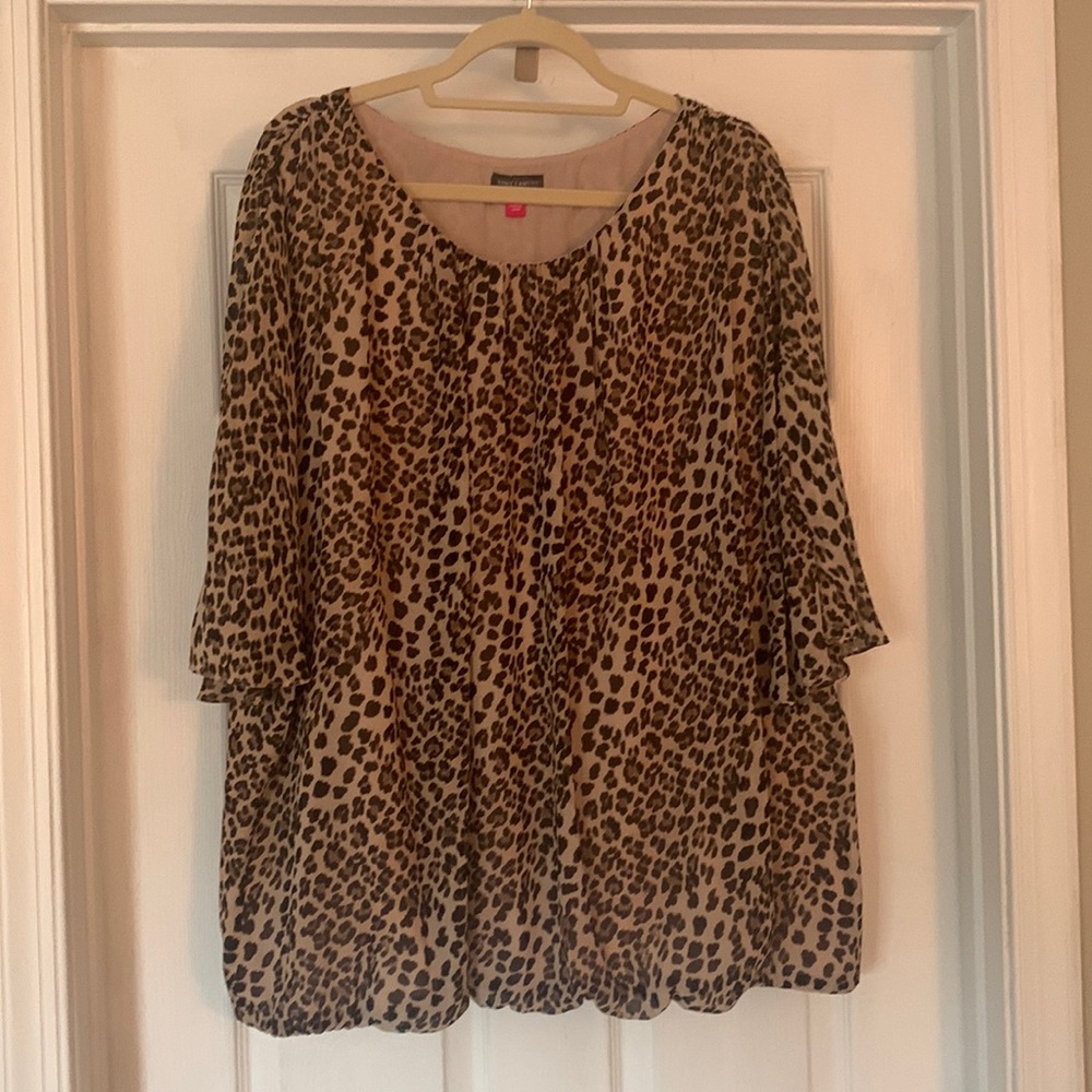 Leopard Print Vince Camuto Dolman Sleeve Blouse - NWT - 3X